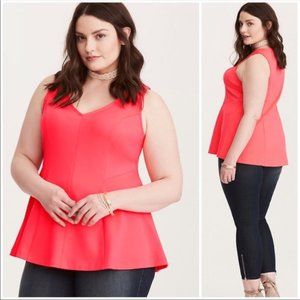 Torrid- Never worn- Coral Peplum top